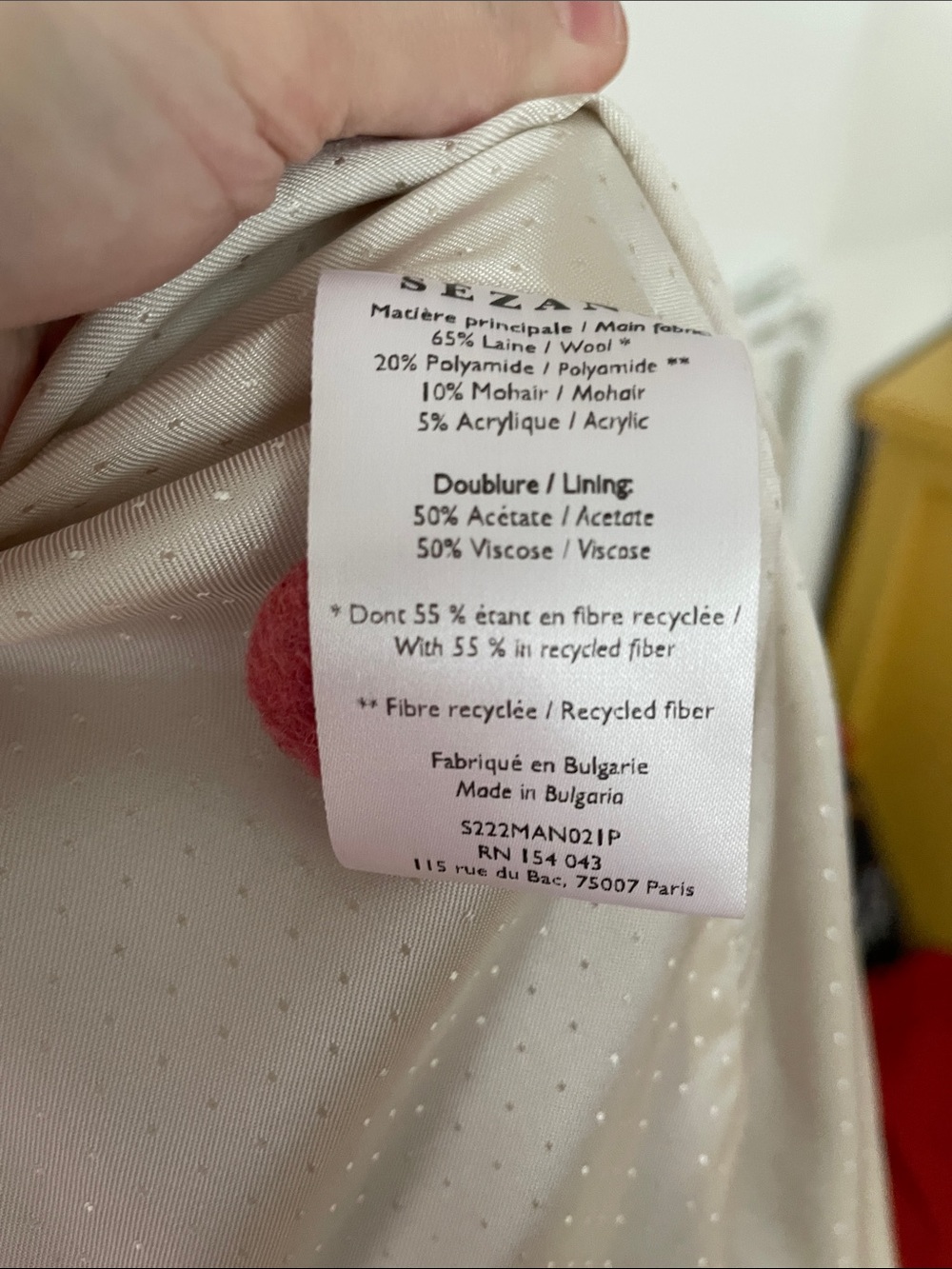RARE Sezane pink wool Jim coat - Picture 5 of 9